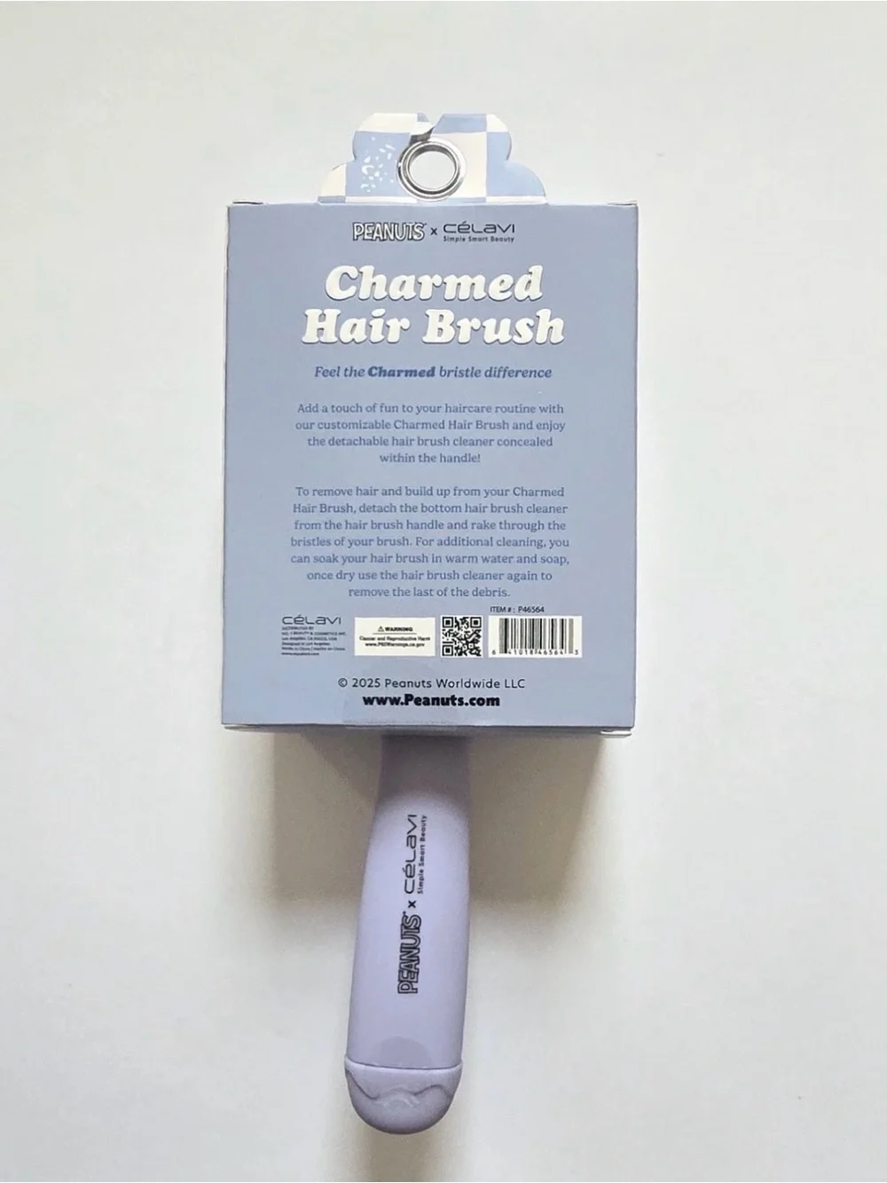 Peanuts snoopy Celavi charmed Hair Brush - Lilac with brush cleaner